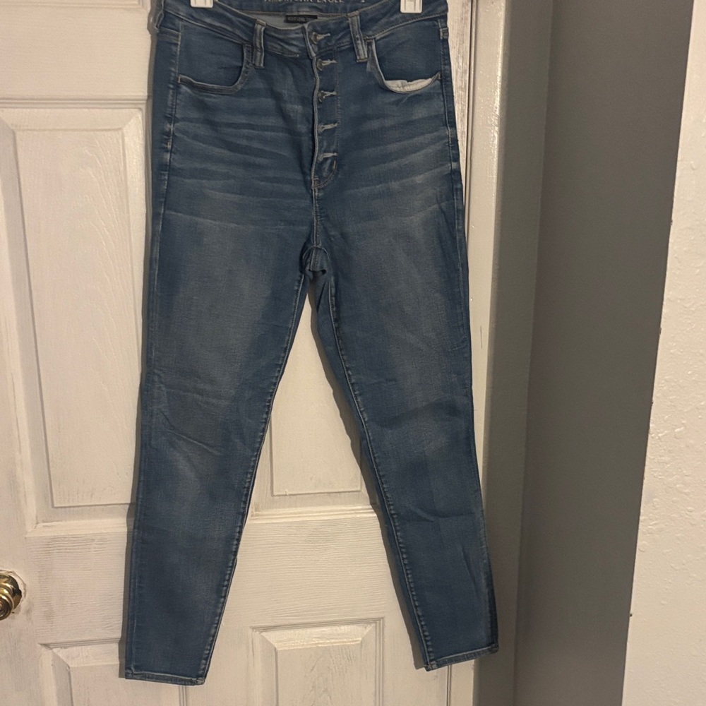 American Eagle Outfitters Men's Dark Blue Skinny Jeans